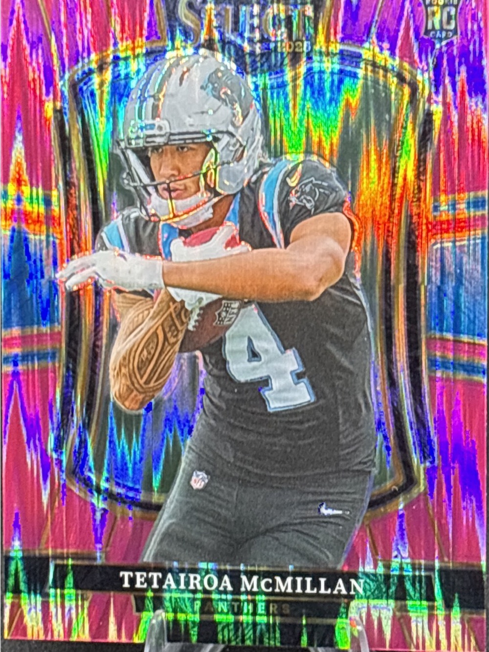 Panini Select Tetairoa McMillan RookieHolo Football Trading Card — Rainbow Prism